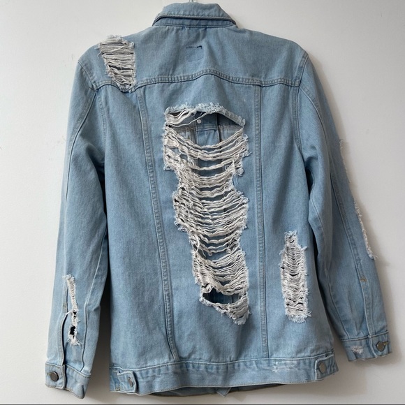 Boom Boom Jean’s women distressed long sleeves jacket. Size M. Used condition. - Picture 9 of 12